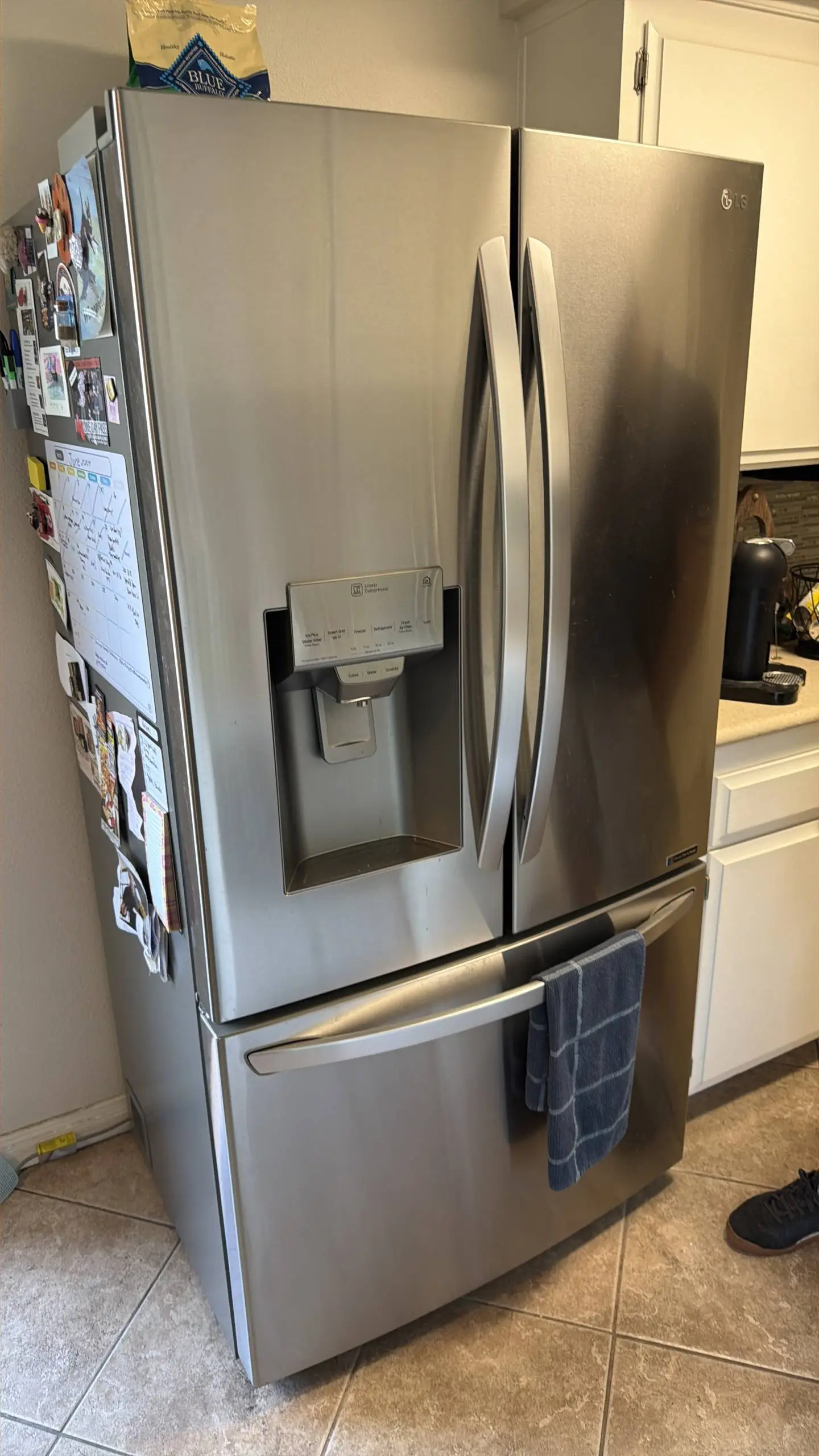 LG Refrigerator Ice Maker Is Leaking Water — Possible Water Valve or Ice Maker Assembly Failure